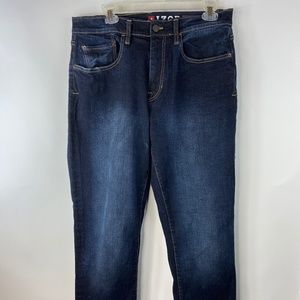 Mens IZOD Dark Wash 34X32 Relax Fit Blue Jeans